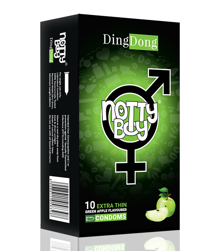Buy NottyBoy Apple Flavored Condoms Online Free Disposable Pouches
