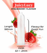 Size of strawberry flavor condom