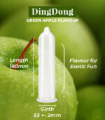 Size of Green Apple Flavor Condom
