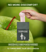 Dispose pouches of green apple condom