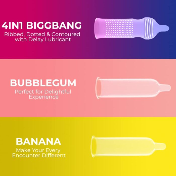 Assorted Mixed Non Flavor Condoms Pack