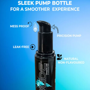 Sleek Pump lubricant bottle for a smooter experience.