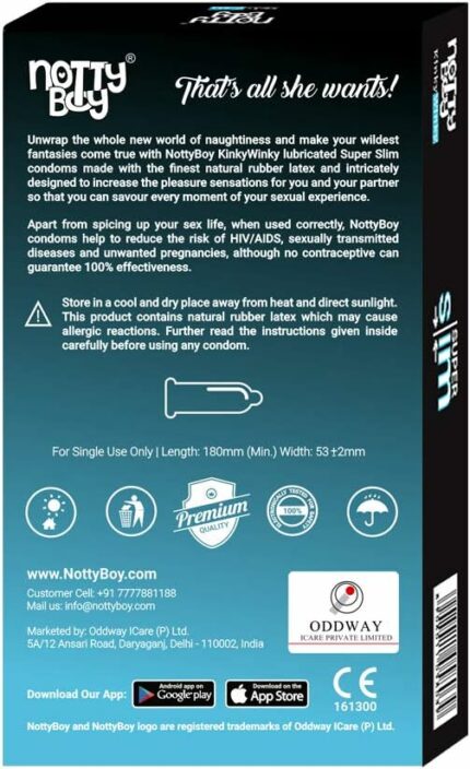 NottyBoy 1000 Condoms Pack Bulk (Latex Male Condom) (Super Slim)