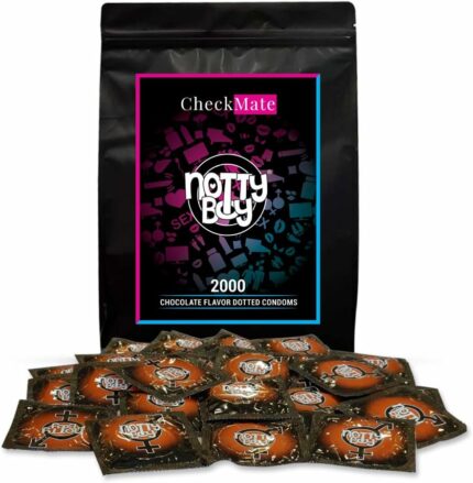 NottyBoy Chocolate Flavor Lubricated Dotted Condoms - 2000 Count Value Pack Condoms