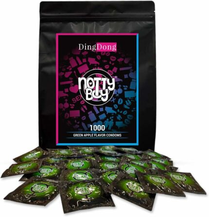 NottyBoy Green Apple Fruit Flavored Condoms for Men - 1000 Count | Bulk Pack Condoms