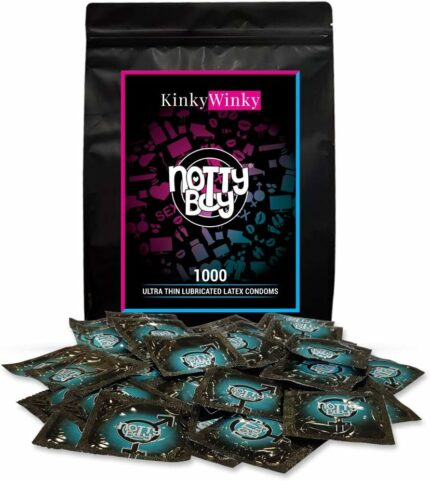 NottyBoy Super Slim Ultra Thin Lubricated Latex Condoms for Men - 1000 Count