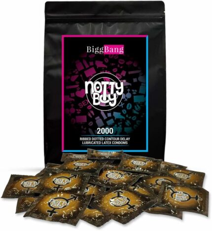 NottyBoy 4-in-1 Ribbed| Dotted| Contour Extra Time Pleasure Condoms- 2000 Count