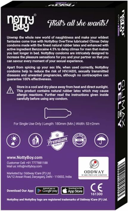 NottyBoy 1000 Condoms Pack Bulk - (Climax Delay)