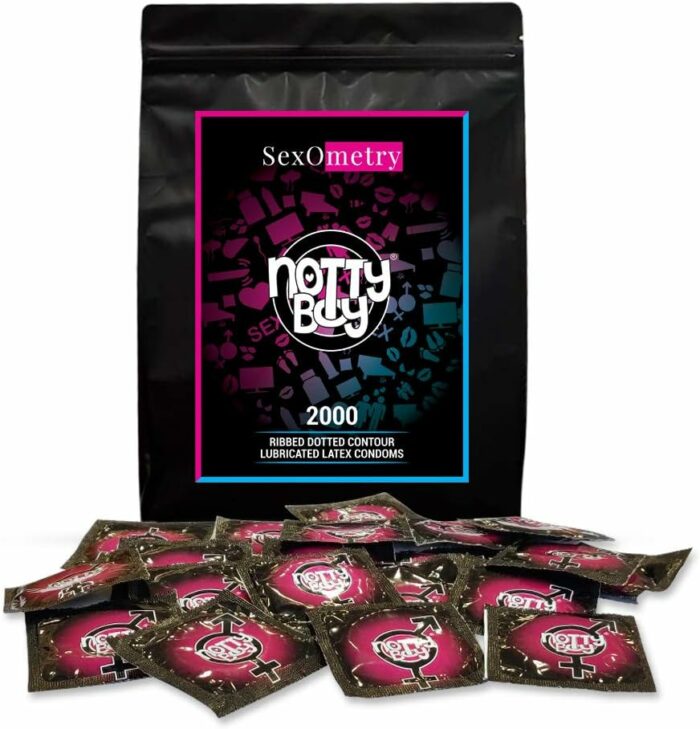 NottyBoy 3 in One Ribbed| Dotted| Contour Condoms - 2000 Count Value Pack Condoms